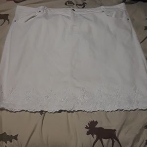 White Jean Skirt